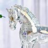 Маленькая прозрачная статуэтка лошади из искусственного хрусталя, коллекционная скульптура животного для декора гостиной, дома, офиса, стола