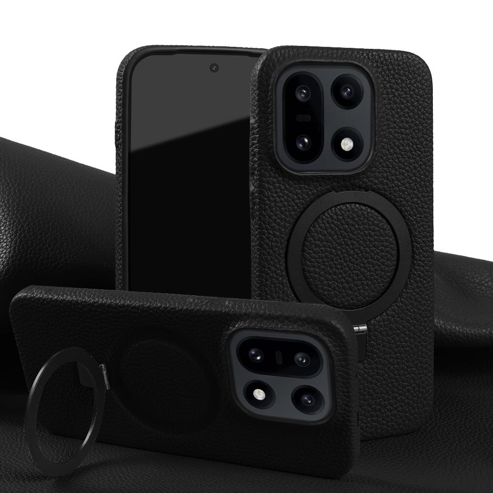 For Magsafe Bracket Ring Genuine Leather Case For OnePlus 15 15R 13S 13T 13R 13 Ace 6 6T 5 Pro Nord CE5 Back Cover Phone Case