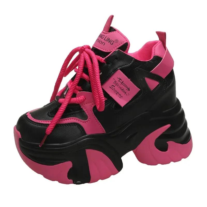 Женские кроссовки на высокой платформе 2025, спортивные женские кроссовки на толстой подошве, вулканизированная обувь, женские массивные кроссовки, zapatillas mujer 10 см