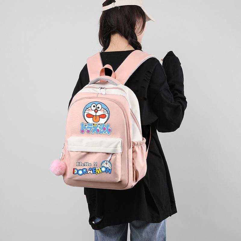 New Animation Peripheral Doraemon School Bag Backpack Cartoon Backpack Large Capacity Student School Bag Stationery