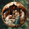 7 Pcs Christmas Nativity Scene Ornaments Acrylic Birth of Jesus Pendant Christmas Tree Hanging Decorations
