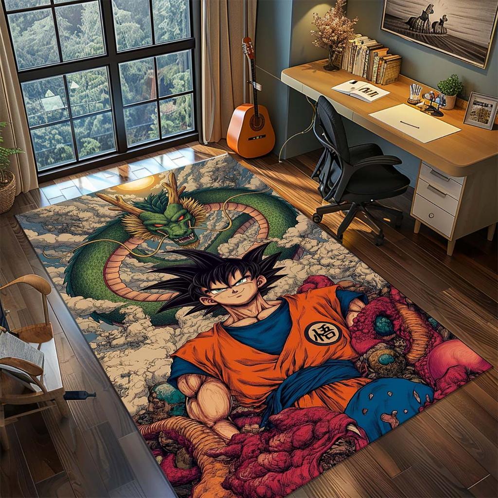 Ковер Dragon Ball Goku Аниме Ковер Большой Ковер Нескользящий Моющийся Напольный Коврик Комната Геймера Спальня Домашний Декор -QJY