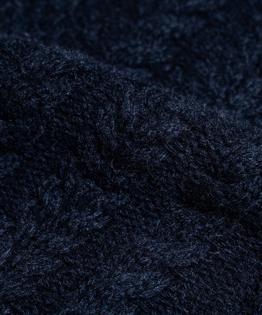 Edeunbeoleokeulleob Aran Crew-Neck Sweater (Navy)