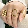 Европейские и американские женские кольца из нержавеющей стали, золотистого цвета и из сплава цинка, модные, в простом стиле, женский циркон, подарок, оптом