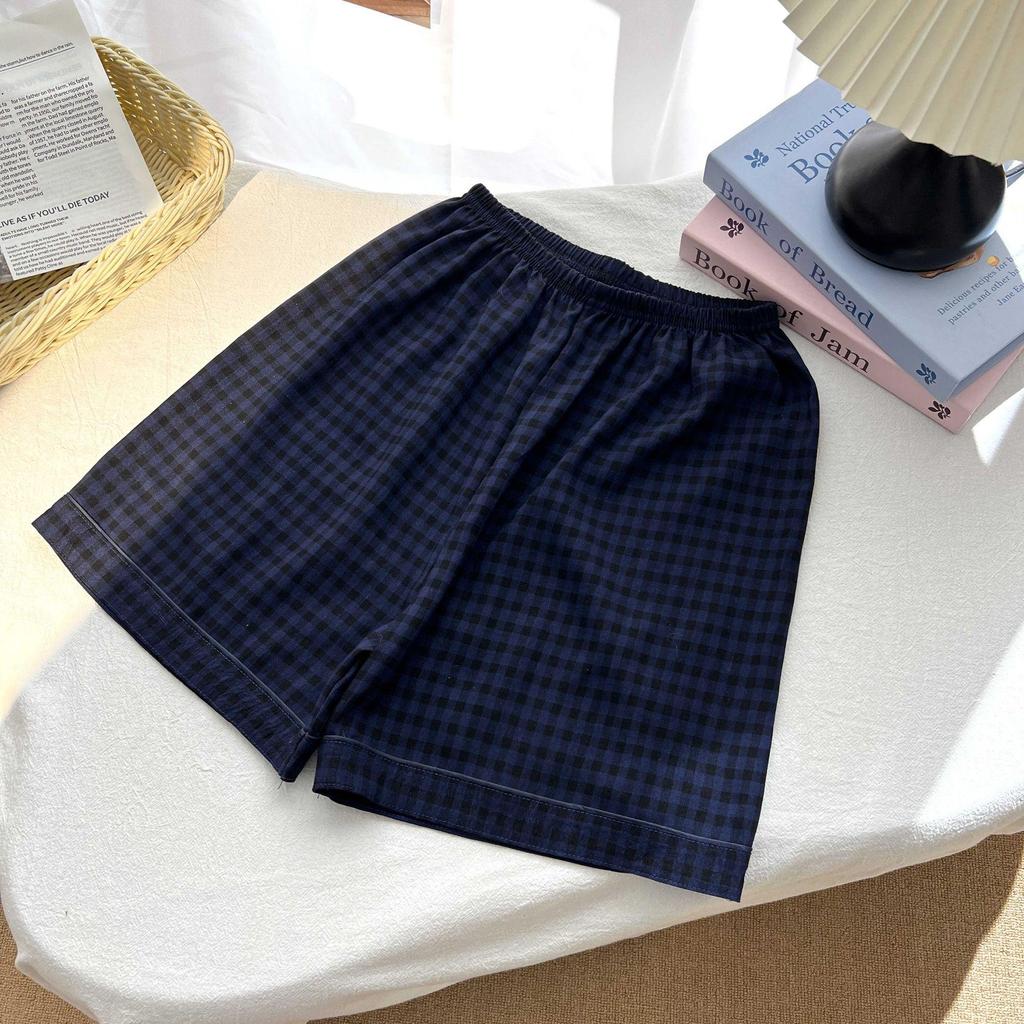 Клетчатый пижамный комплект Hello Kitty - Женский короткий рукав Весна/Лето 3 предмета