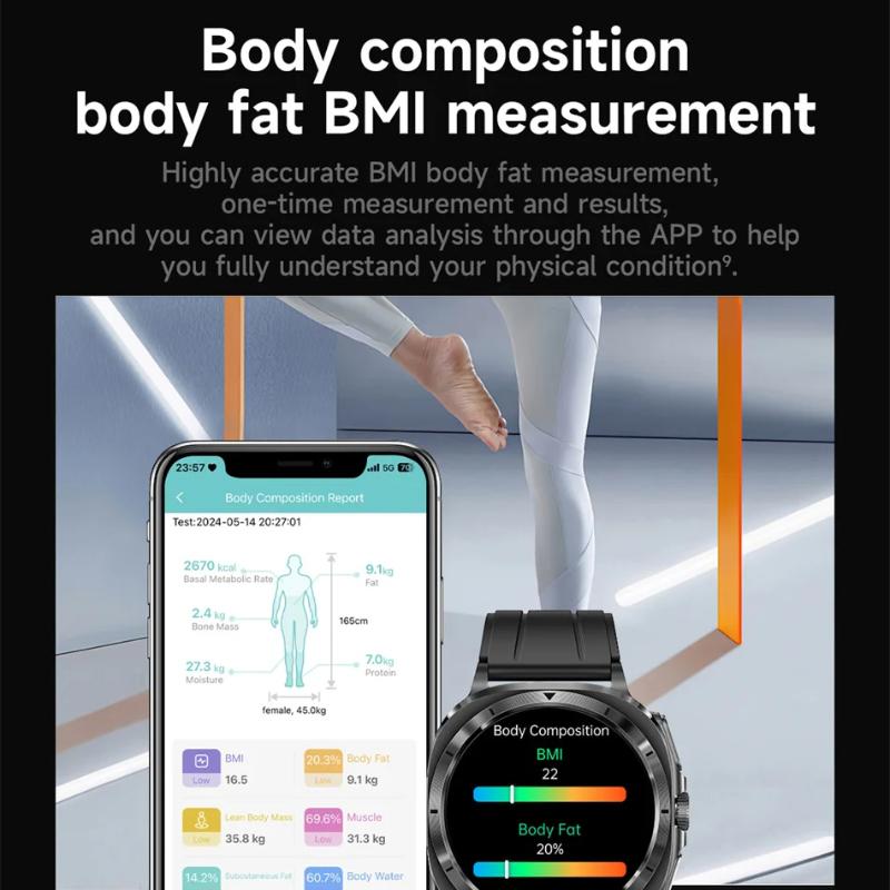 2025 Новые часы 7 Липиды крови Мочевая кислота Давление Кислород крови Анализ тела Умные часы ЭКГ+ФПГ Часы Здоровье Смарт-часы для мужчин
