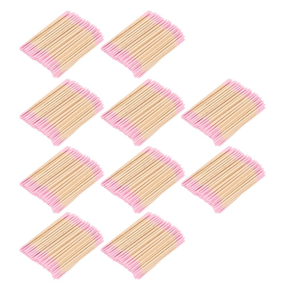 10 Bags Wooden Stick Body Double Pointed Cotton Swabs Eyeliner & Cosmetic Touch-Up Work