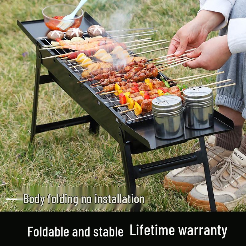 Folding Portable Stainless Steel Charcoal Grill Oven for Outdoor Use
