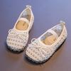 Girls Mesh Shoes with Simple Bows Kids Flat Shoes Soild Color Soft Sole 2025 Summer New Children Princess Shoes Non-slip Fashion