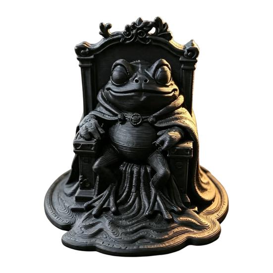 Новая смоляная статуэтка для кабинета, 3D-печатная фигурка лягушки на тыквенном троне, креативное украшение в плаще, современное украшение для интерьера, домашнее, готическое, животное