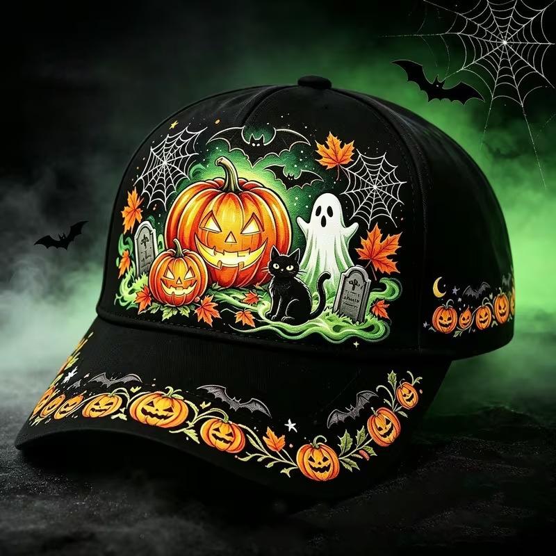 New Halloween themed baseball cap D digital printing ghost skull men's sunscreen hat