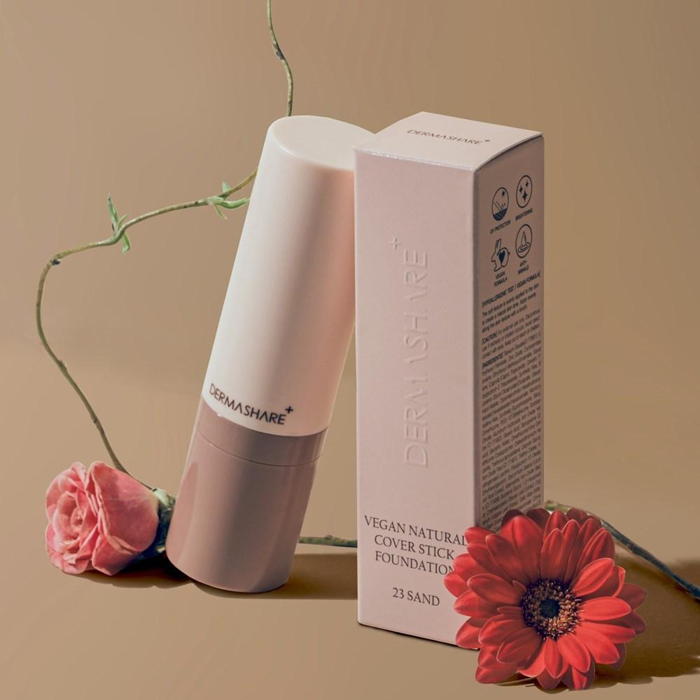 Dermashare Vegan Natural Fit Cover Stick Serum Foundation SPF50+ PA+++ 14g, 1 Piece, No. 21 Ivory