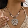 Ocean Style Conch & Starfish Necklace with Exaggerated Metal Rose Heart