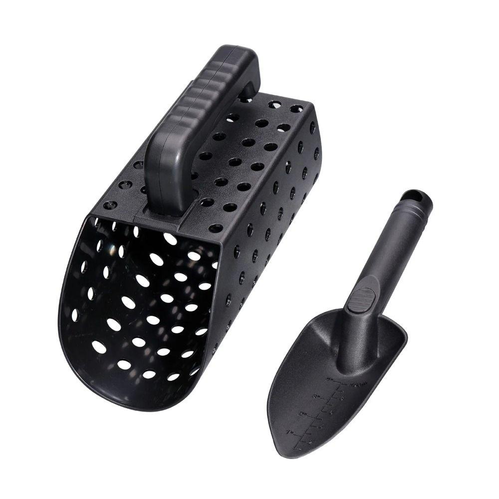 2Pcs Digging Tool Sand Scoop Shovel Set Black Beach Shovel Sand Sifter Garden Gadgets