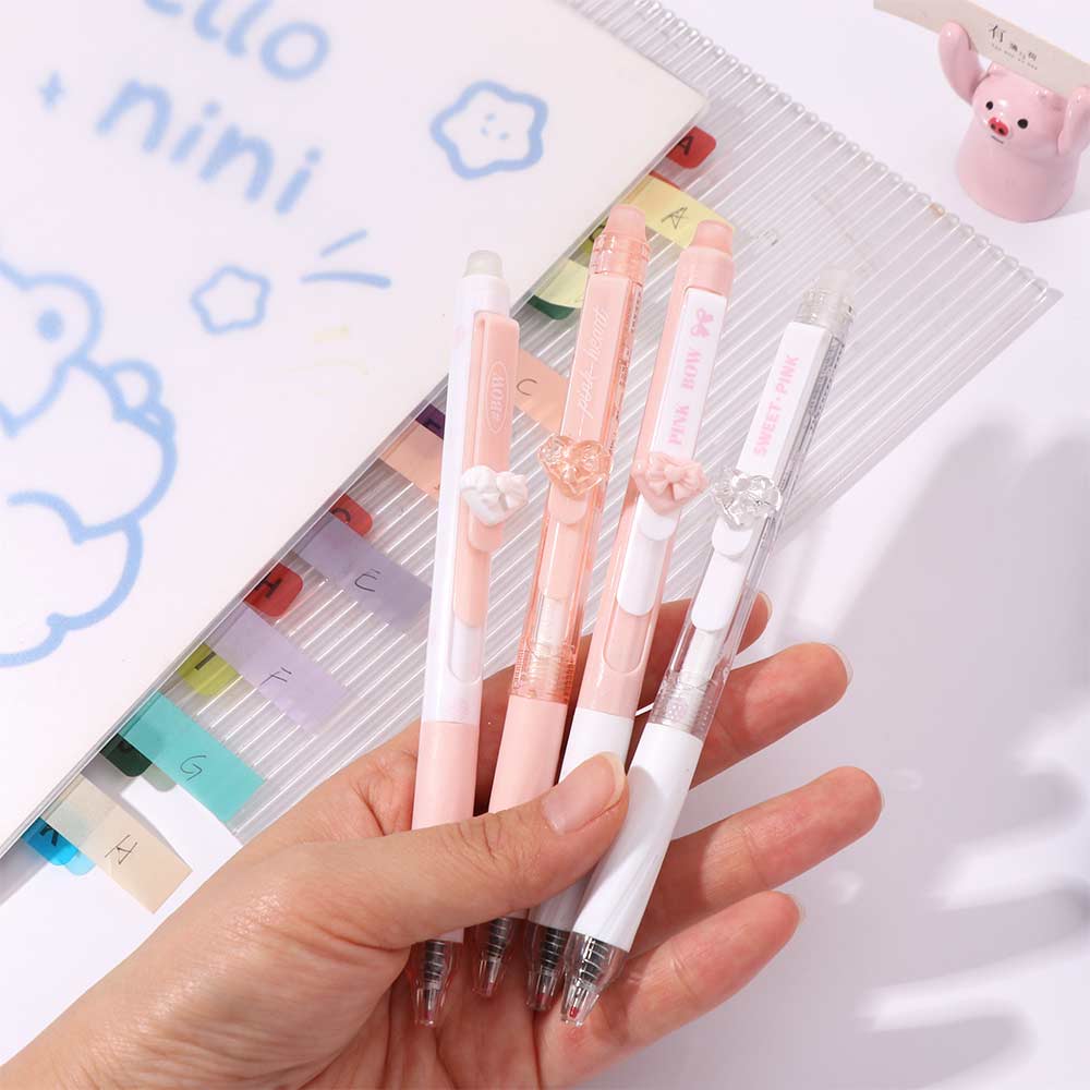 4pcs Cute Erasable Gel Pen INS Neutral Pen Creative Erasable Pens Writing Supplies