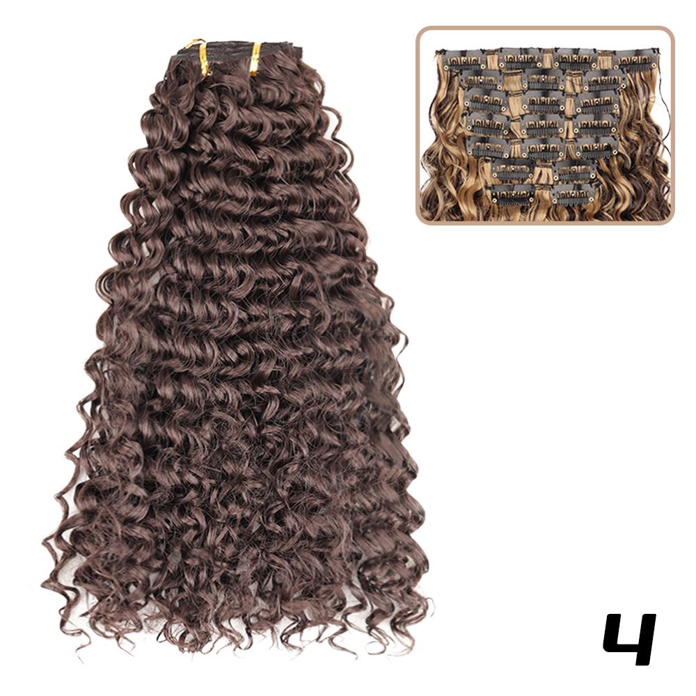 Синтетические длинные вьющиеся волосы на клипсах для наращивания волос, натуральные волнистые вьющиеся волосы на клипсах для густых париков для наращивания волос, цвет для женщин