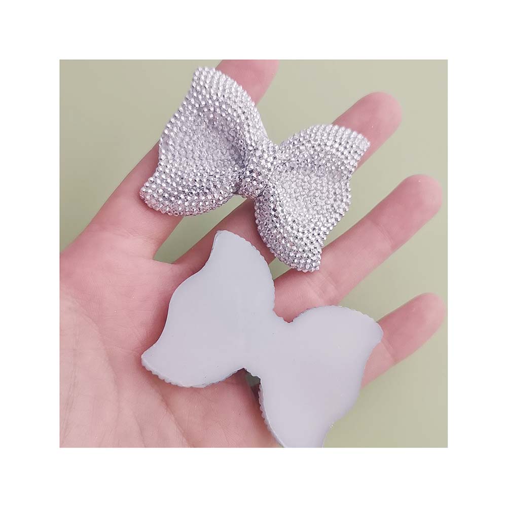 100pcs Flat Back Resin AB Color Bows Bowknot Flatback Cabochons Scrapbooking for Phone Decor DIY Hair Bows Center Accessories