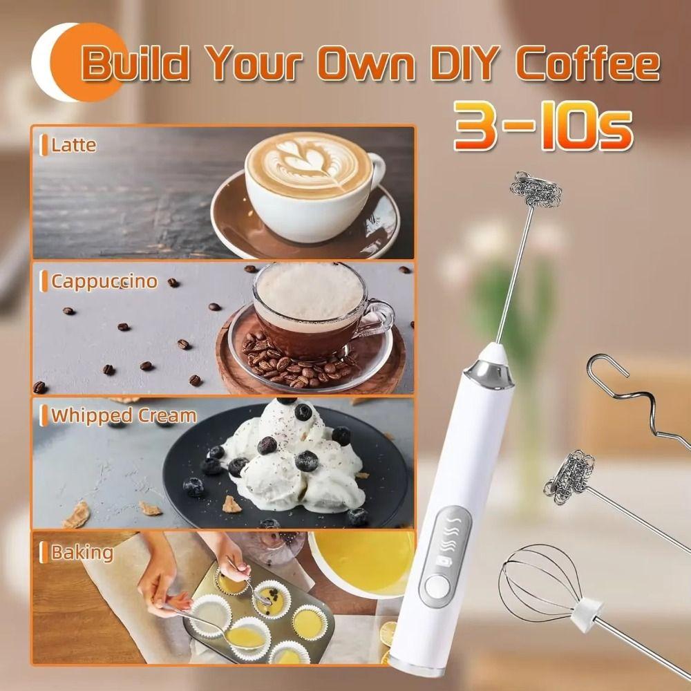 3 Gear Speed Coffee Whisk Handheld Egg Beater Mini Electric Milk Frother Cream