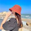 Korean-style hollow bucket hat, versatile for spring and summer, popular for outings, foldable, Japanese-style, large brim, sun protection, sunshade