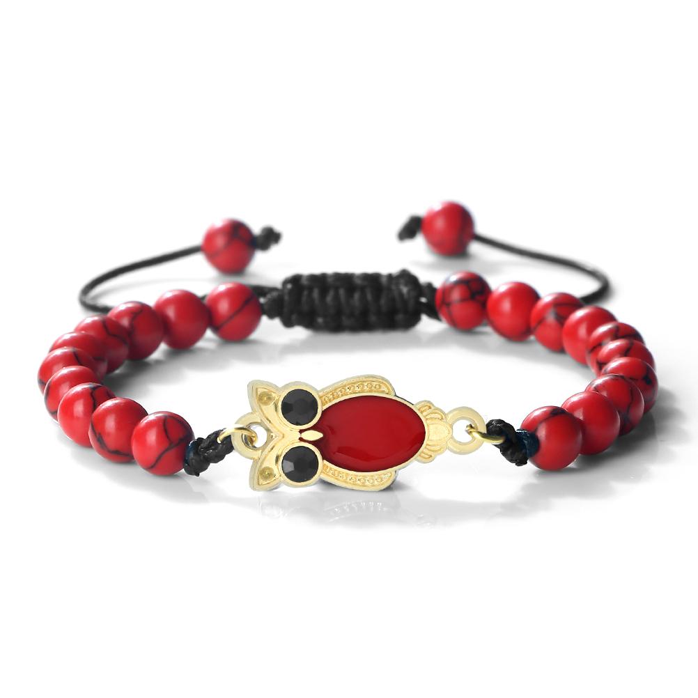 6 мм Кулон Сова Черный Матовый Браслет Для Мужчин Регулируемый Животное Шарм Браслет Бохо Готическая Бижутерия Идея Подарка Унисекс Изящный Аксессуар