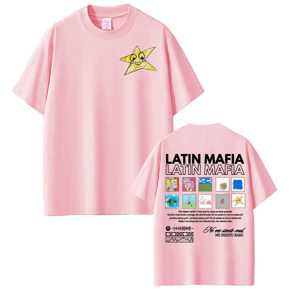 Rock Band Latin Mafia Album Cover T Shirt Unisexs Clothing High Street Hip Hop Punk Tshirts Cotton Oversized Short Sleeve Tshirt
