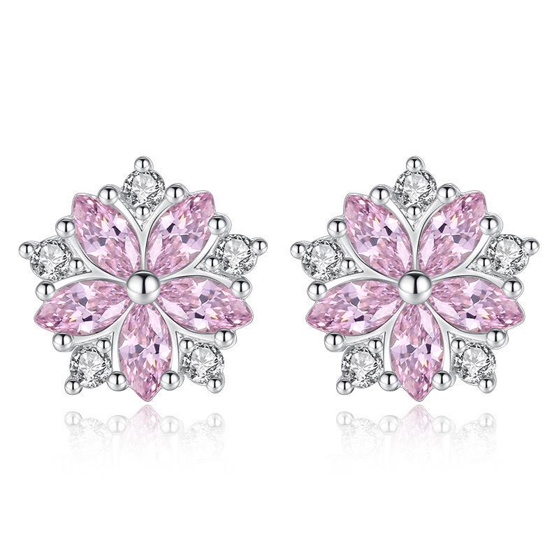 Модные легкие роскошные серьги из циркония с корнем лотоса в виде порошка — антиаллергенные, высококачественные, универсальные женские серьги