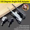 105 Degree Angle Socket Adapter 1/4 Inch Extension Hex Drill Bit Adjustable Screwdriver Holder Slotted Phillips Power Hand Tools