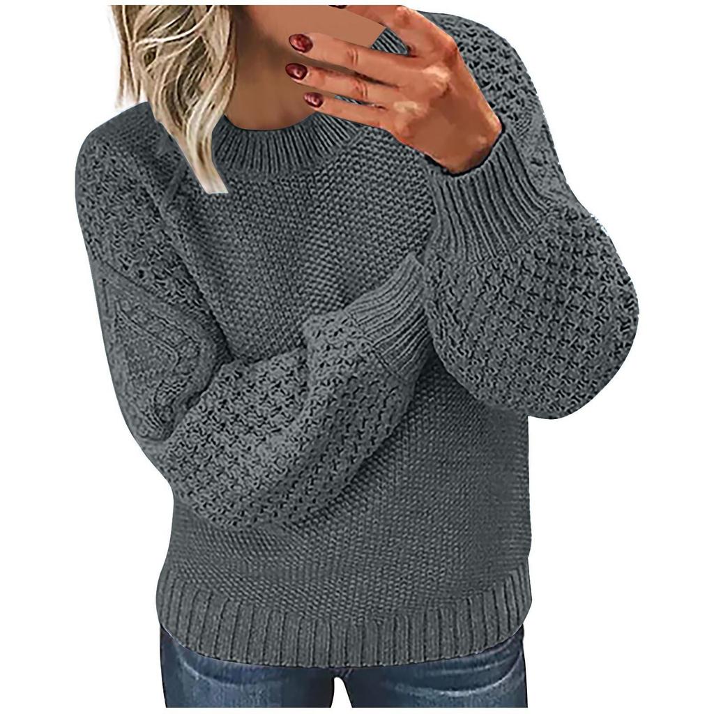 Sweater Womens Thick Knitted Warm Solid Color Pullover With Niche Design
