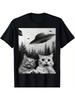 NEW BEST TO BUY Funny Duo Cats Selfie with UFOs Cat Lover Gift T-Shirt Unisex
