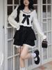 2024 Autumn Sweet Skirt 2 Piece Set Women Outwear Casual Kawaii Blouse + Office Lady Y2K Lace Mini Skirt Korean Fashion Suits