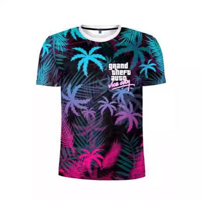 Популярная игра GTA Футболка Grand Theft Auto Vice City 3D-принт для мужчин и женщин летняя мода с короткими рукавами