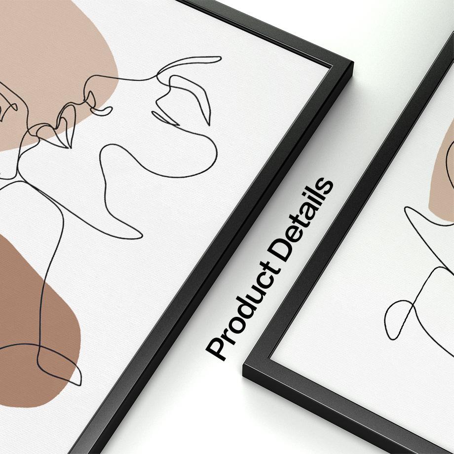 Wall Art Canvas Painting Flower Line Drew Lover Face Color Block Abstract Living Room Decor Posters And Prints Home Wall Picture