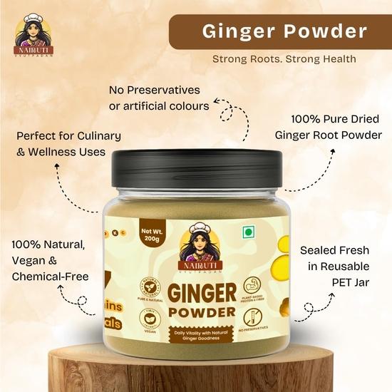 Nairuti Vyutpadan Dry Ginger Powder 200g x 2 | Winter Special Saunth Powder | Ayurvedic Adrak Powder for Immunity, Throat Relief & Digestion