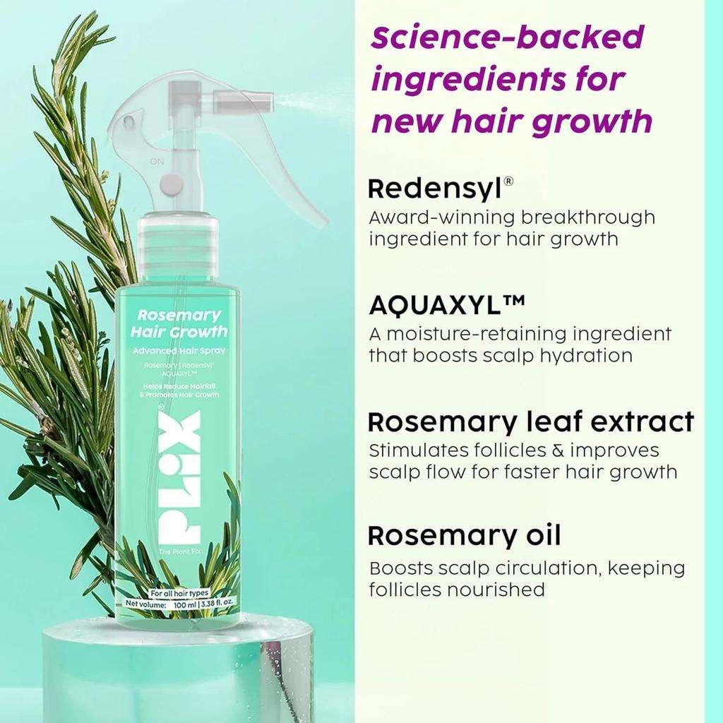 THE PLANT FIX Rosemary Anti Hairfall Duo for Hair Growth Shampoo + Spray 300ml
