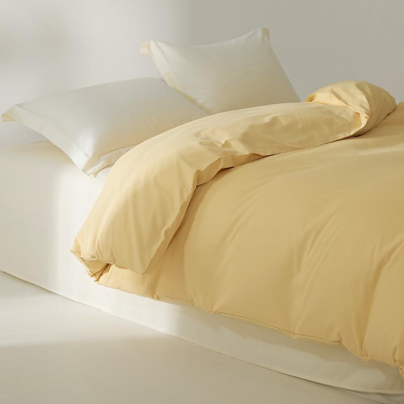 Пододеяльник из длинноволокнистого хлопка, с начесом - Теплый, Однотонный, Простой дизайн для зимы (Одинарный/Двойной)