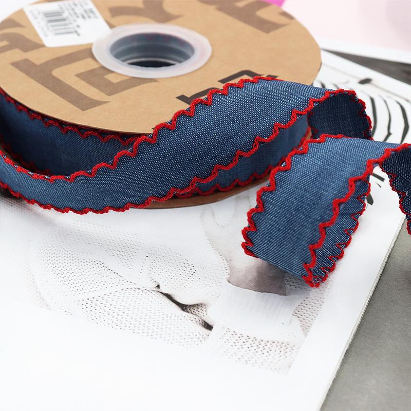 2 м Джинсовая лента с аккуратными краями для DIY, легко режется, винтажная ткань, прочные аксессуары, прочная, с крючками, гибкая