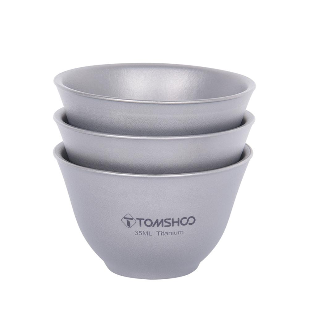 TOMSHOO Чайный сервиз из чистого титана, чаша с крышкой, одна чашка с фарватером, набор чайных чашек, двухслойный, с защитой от ожогов