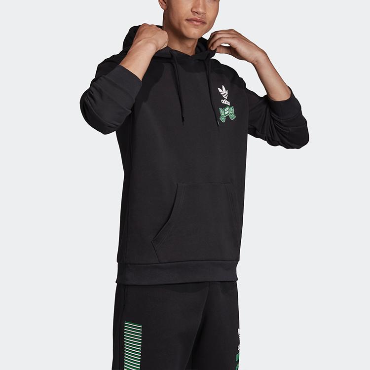 Adidas Originals Trefoil Snowflake Print Hoodie Casual Sweatshirt Men Black FP7702