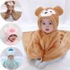 Lovely Baby Girls Cartoon Hooded Bathrobe Child Toddler Bathing Towel Robe