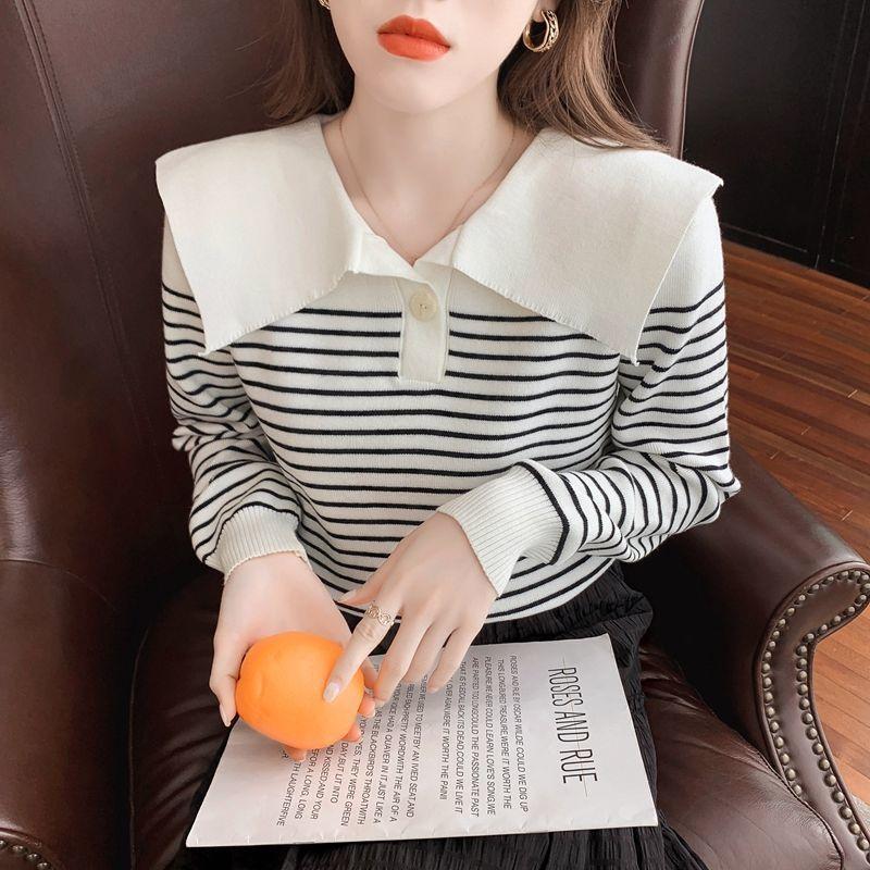 Женская футболка с коротким рукавом Ice Silk, летний тонкий трикотажный топ в полоску, дизайн Sense Niche