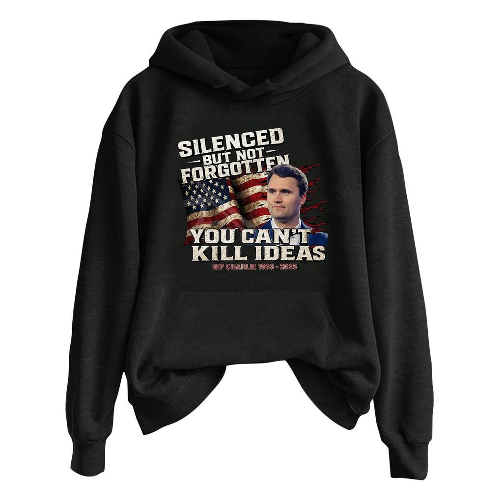 Ladies Fashion Casual Long Sleeve Printed Round Neck Hoodie Pullover Top