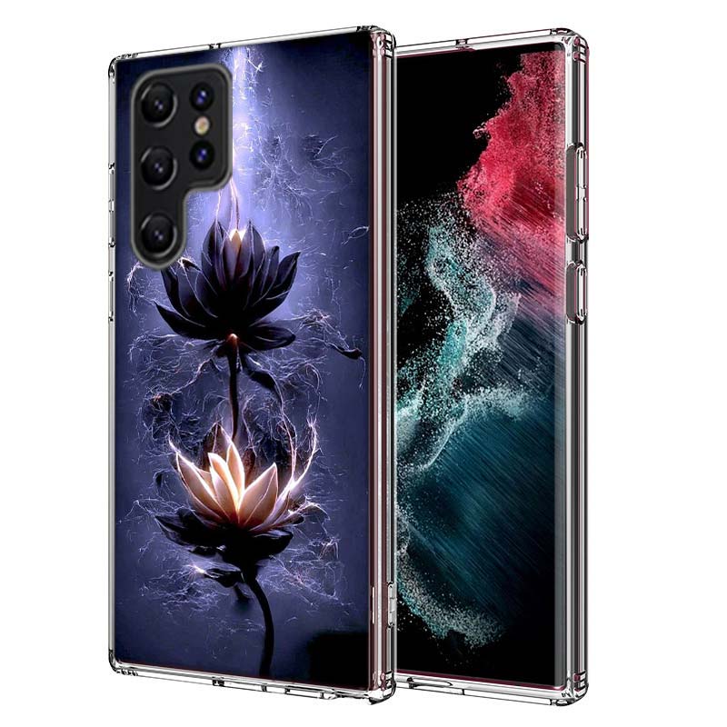 Buddhist Fire Lotus Capa Phone Case For Samsung S26 Ultra S25 Edge Galaxy S23 S21 S20 S24 FE S22 S10 Plus Cover Clear TPU Shell