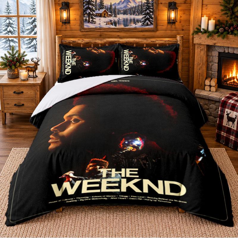 The Weeknd Pattern Bedding 3Pcs Set Bed Sheet And Pillowcases For Indoor Bedroom