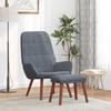 Relax Chair with Footstool Dark Grey Velvet