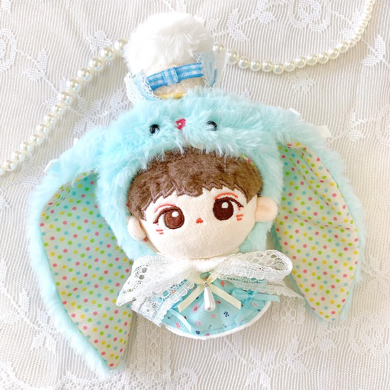 Fluffy Rabbit Kigurumi Cap for Plush Toys (10cm), Blue, [Used]