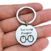 Fashion Stainless Steel You Are My Penguin Key Ring Holder Keychain Couple Gift