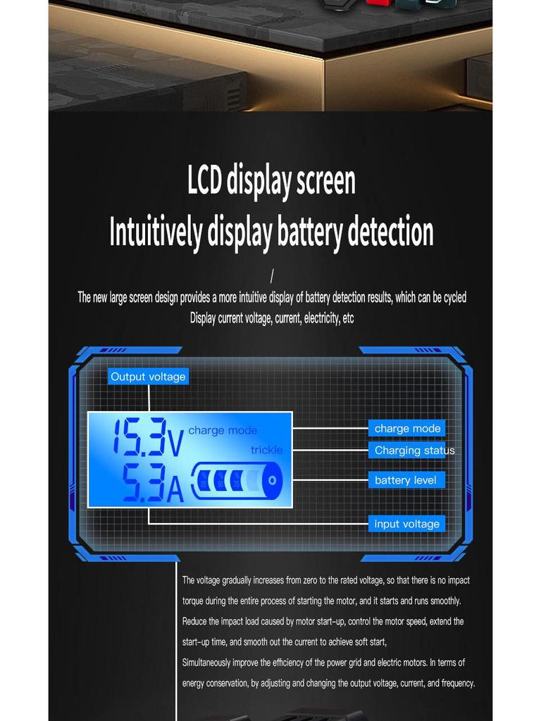 Зарядное устройство для мотоциклетного аккумулятора 12-24 В: Интеллектуальное импульсное восстановление из чистой меди с высокой мощностью