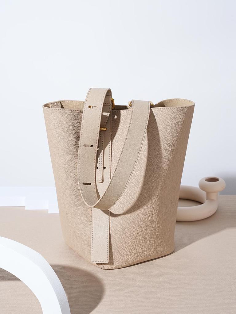 Women's Genuine Leather Bucket Bag - Stylish, Large Capacity, Versatile Handbag