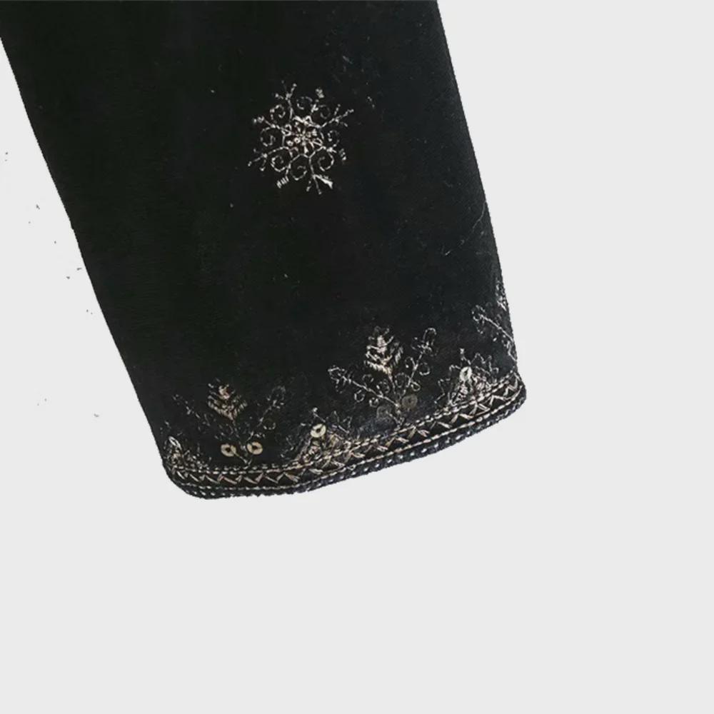 Черный кардиган с длинными рукавами в стиле ретро с принтом для женщин