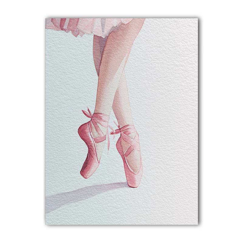 Nordic Wall Art Ballerina Pink Ballet Dancer Canvas Painting Nordic Style Poster Print for Girls Bedroom Wall Decor